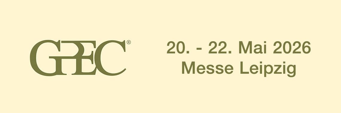 Links ist das GPEC Logo zu sehen, rechts daneben steht "20. - 22. Mai 2026, Messe Leipzig"